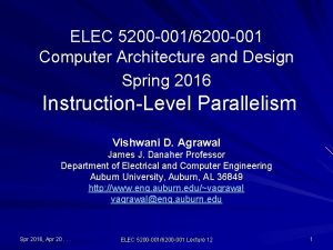 ELEC 5200 0016200 001 Computer Architecture and Design