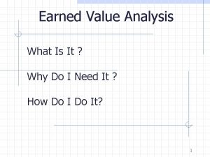Earned Value Analysis What Is It Why Do