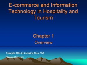 Ecommerce and Information Technology in Hospitality and Tourism
