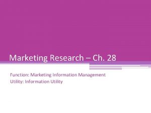 Marketing information management function