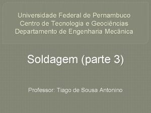 Universidade Federal de Pernambuco Centro de Tecnologia e