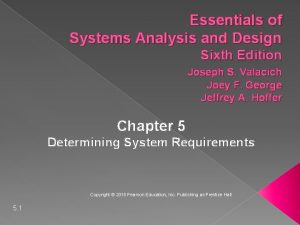 Essentials of Systems Analysis and Design Sixth Edition