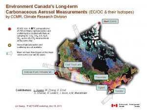 Environment Canadas Longterm Carbonaceous Aerosol Measurements ECOC their