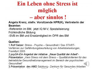 Ein Leben ohne Stress ist mglich aber sinnlos