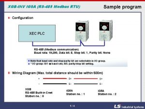 XGBINV IG 5 A RS485 Modbus RTU Sample