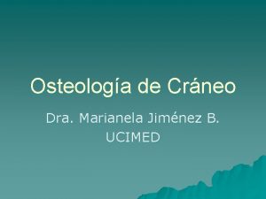 Osteologa de Crneo Dra Marianela Jimnez B UCIMED