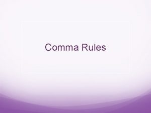 Comma after generally