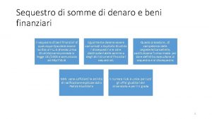 Sequestro di somme di denaro e beni finanziari