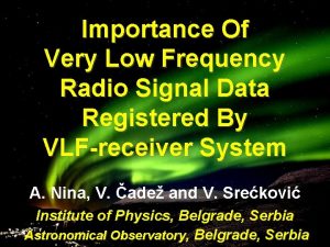 Importance Of Very Low Frequency Radio Signal Data