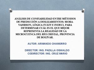 ANLISIS DE CONFIABILIDAD ENTRE MTODOS DE PREDICCIN A