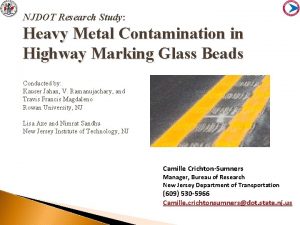 NJDOT Research Study Heavy Metal Contamination in Highway