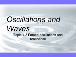 Oscillations and Waves Topic 4 3 Forced oscillations