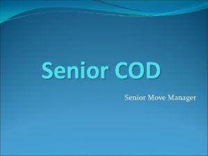 Senior COD Senior Move Manager Stress and Moving