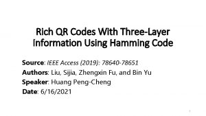 Rich QR Codes With ThreeLayer Information Using Hamming