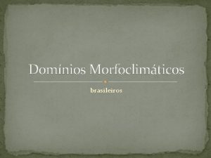 Domnios Morfoclimticos brasileiros Domnio Amaznico Bioma das florestas