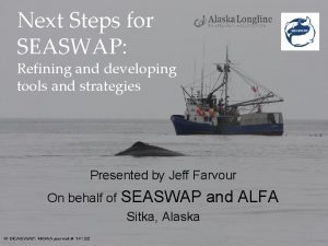 Next Steps for SEASWAP Refining and developing tools