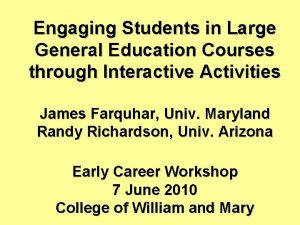 Engaging Students in Large General Education Courses through