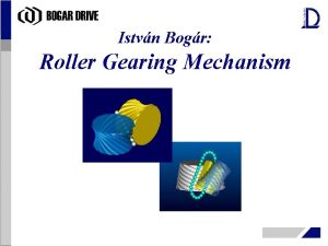 Istvn Bogr Roller Gearing Mechanism Gearwheel has been