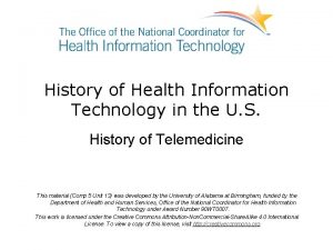 History of Health Information Technology in the U