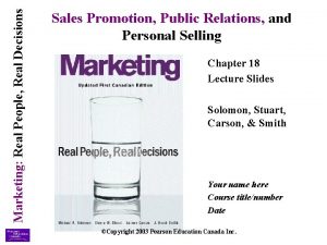 Marketing Real People Real Decisions Sales Promotion Public