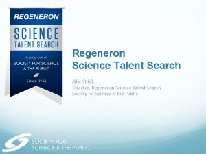 Regeneron Science Talent Search Allie Stifel Director Regeneron