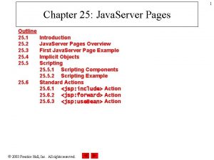 1 Chapter 25 Java Server Pages Outline 25