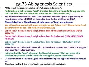 pg 75 Abiogenesis Scientists At the top of