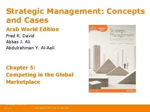 Strategic Management Concepts and Cases Arab World Edition