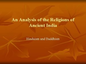 An Analysis of the Religions of Ancient India