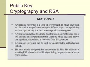 Principles of public key cryptography