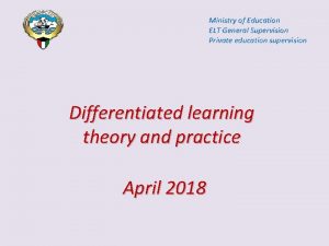 Elt supervision