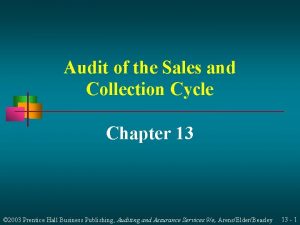 Audit of the Sales and Collection Cycle Chapter