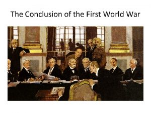 First world war conclusion