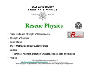 SALT LAKE COUNTY SHERIFFS OFFICE SEARCH RESCUE Rescue