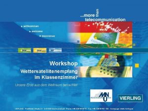 Workshop Wettersatellitenempfang im Klassenzimmer Unsere Erde aus dem