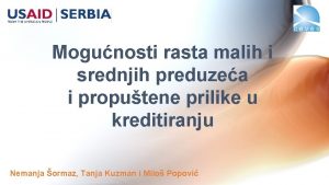 Mogunosti rasta malih i srednjih preduzea i proputene