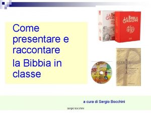 Come presentare e raccontare la Bibbia in classe