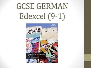 GCSE GERMAN Edexcel 9 1 School School subjects