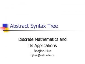 Abstract Syntax Tree Discrete Mathematics and Its Applications