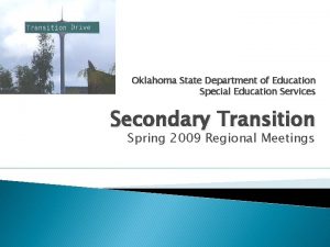 Oklahoma State Department of Education Special Education Services