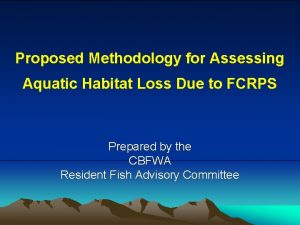 Proposed Methodology for Assessing Aquatic Habitat Loss Due