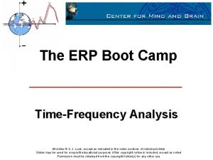 The ERP Boot Camp TimeFrequency Analysis All slides