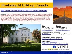 1 Utveksling til USA og Canada http www