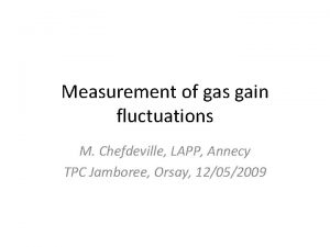 Measurement of gas gain fluctuations M Chefdeville LAPP