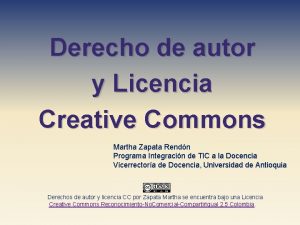 Derecho de autor y Licencia Creative Commons Martha