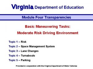 Virginia Department of Education Module Four Transparencies Basic