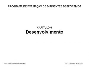 PROGRAMA DE FORMAO DE DIRIGENTES DESPORTIVOS CAPTULO 6