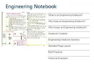 Engineering Notebook What Is an Engineering Notebook Why