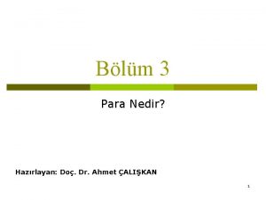 Blm 3 Para Nedir Hazrlayan Do Dr Ahmet