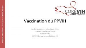 Runion Comorbidits 17 01 2019 COREVIH Bretagne Vaccination